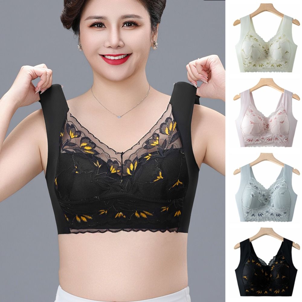 Breathable Plus Size Lace Wire - Minimizer Bra Women ulasan dan harga