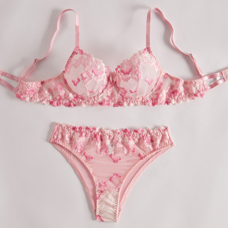 Bikini lingerie set with sheer - Sheer Bra Lace ulasan dan harga